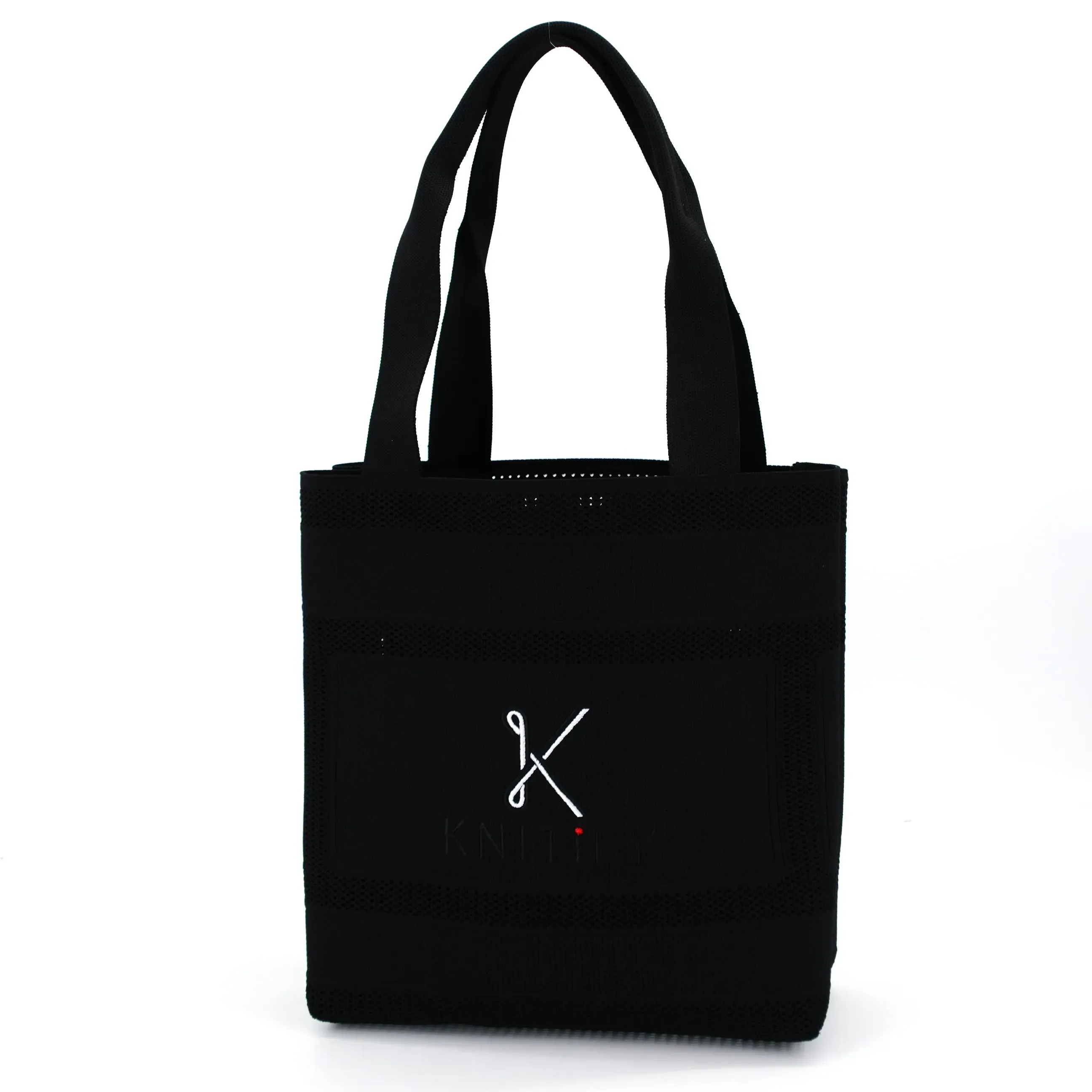 Eco-Friendly Polyester Yarn Material BSCI &amp; REACH Certificate Reusable Knitted Tote Bag with Custom Logo - KB-2503 - Detail