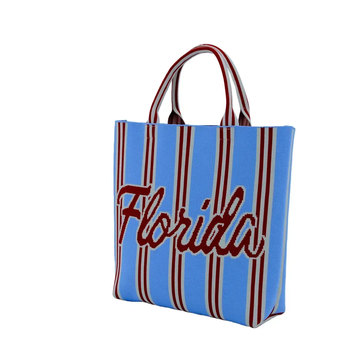 Eco-Friendly Durable Lightweight Reusable Polyester Knitted Tote Bag with Custom Design Foldable &amp; Portable for Women - KB-2507