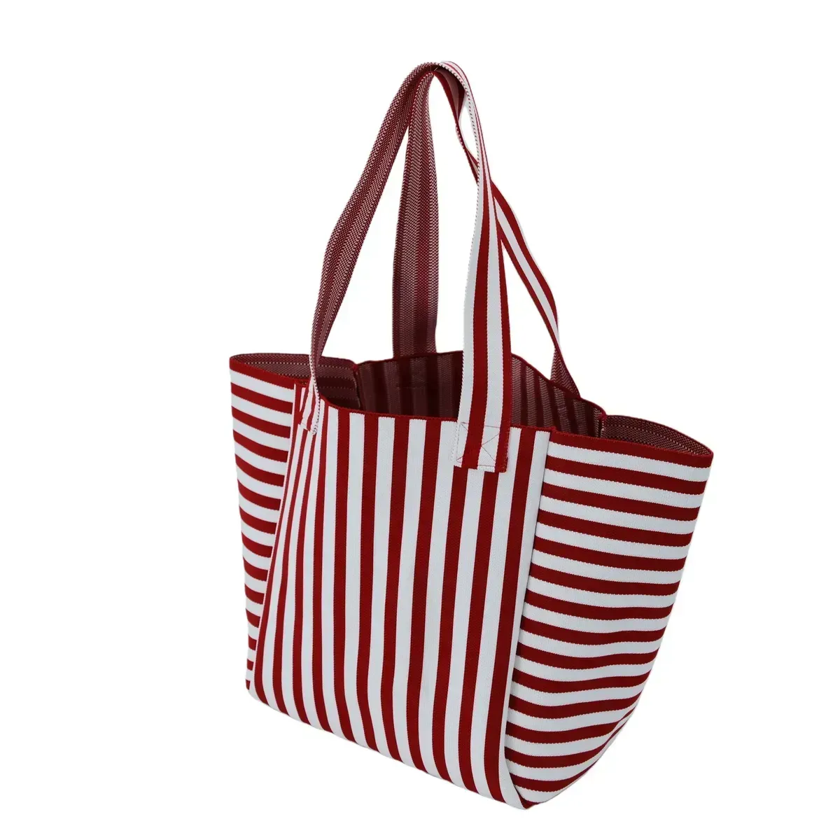 Eco-Friendly Durable Polyester Yarn Striped Knitted Tote Bag for Fashion &amp; Daily Use - KB-2601 - Detail