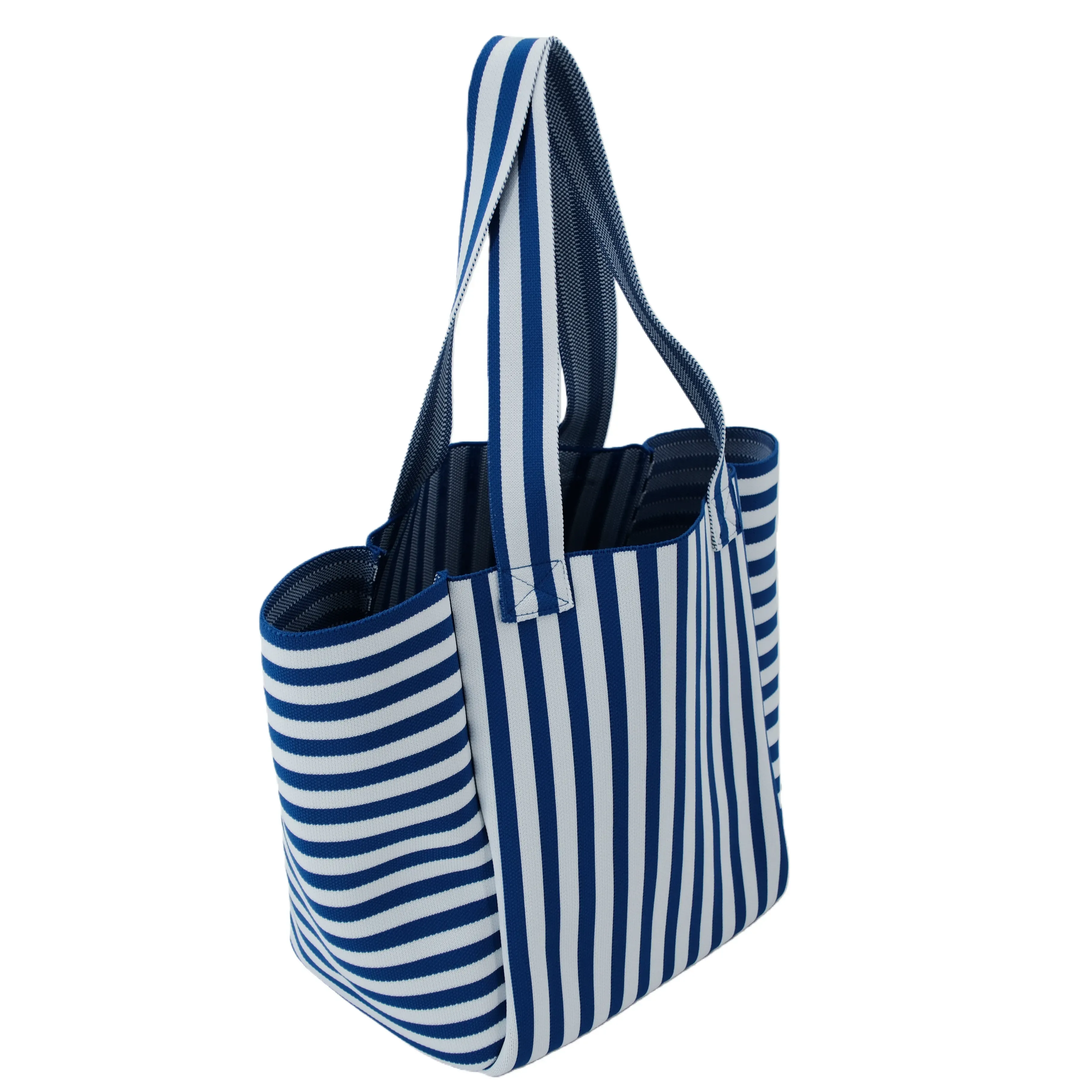 Eco-Friendly Durable Polyester Yarn Striped Knitted Tote Bag for Fashion &amp; Daily Use - KB-2601 - Detail