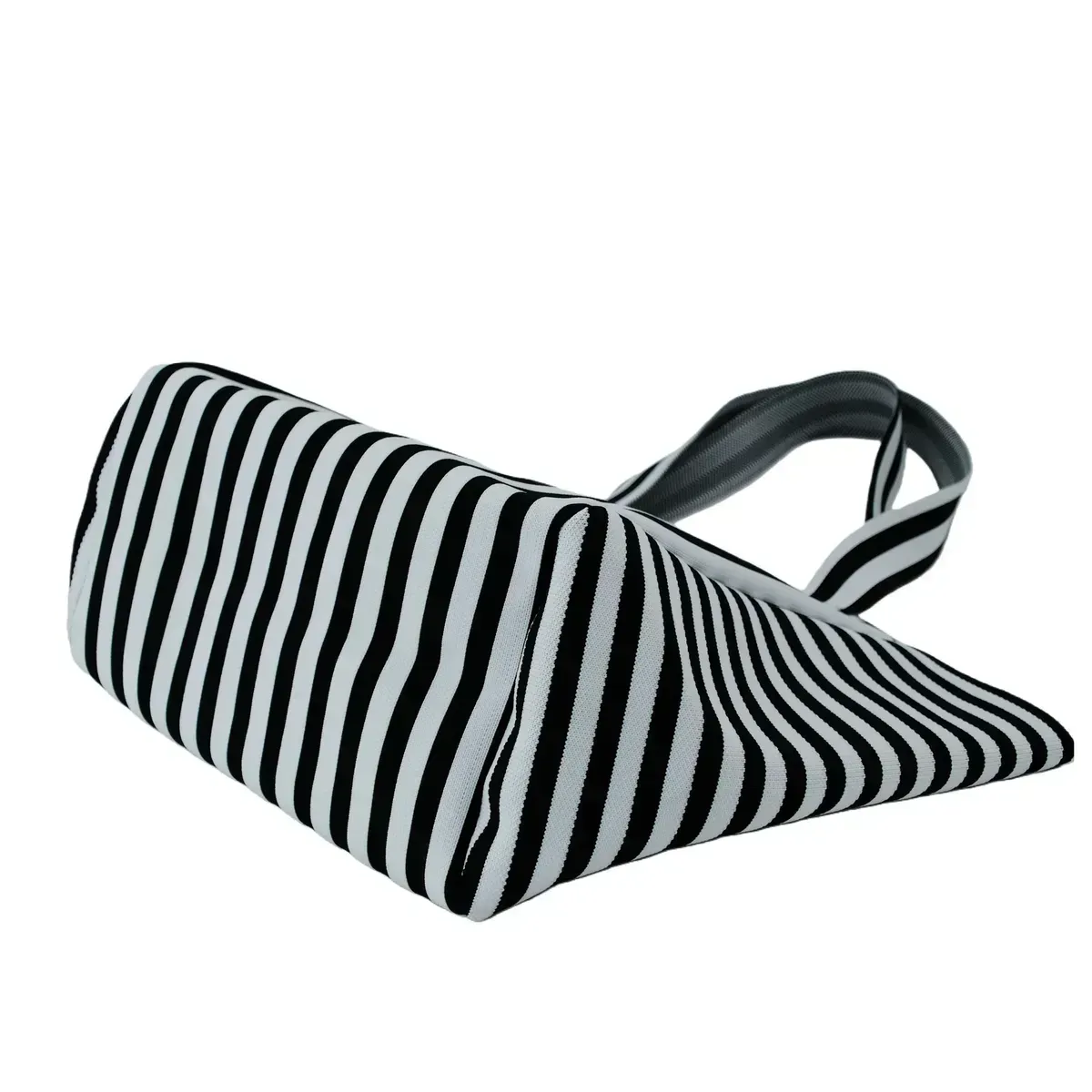 Eco-Friendly Durable Polyester Yarn Striped Knitted Tote Bag for Fashion &amp; Daily Use - KB-2601 - Detail
