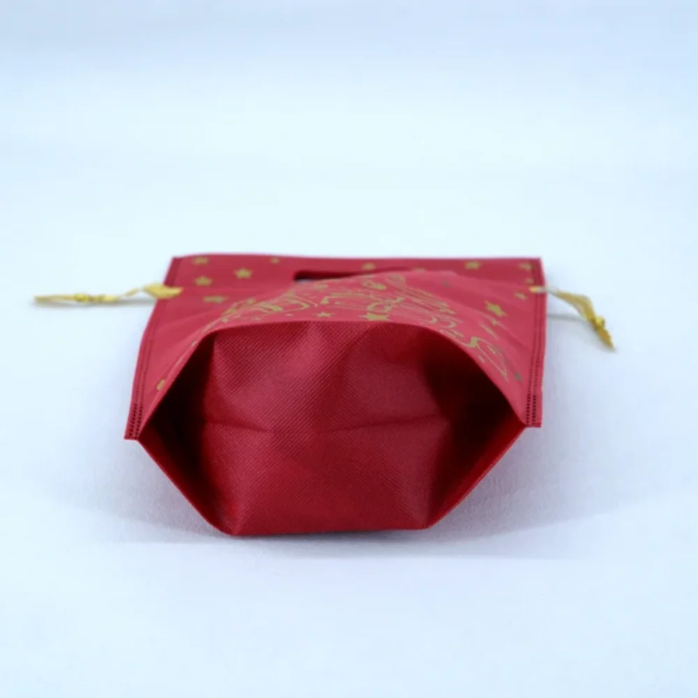 Christmas Golden printed promotional non woven D Cut bag for holiday - NW-21012G - Detail