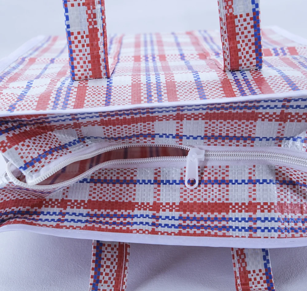 3colors check design PVC Laundry bag with zipper - SP23A004 - Detail