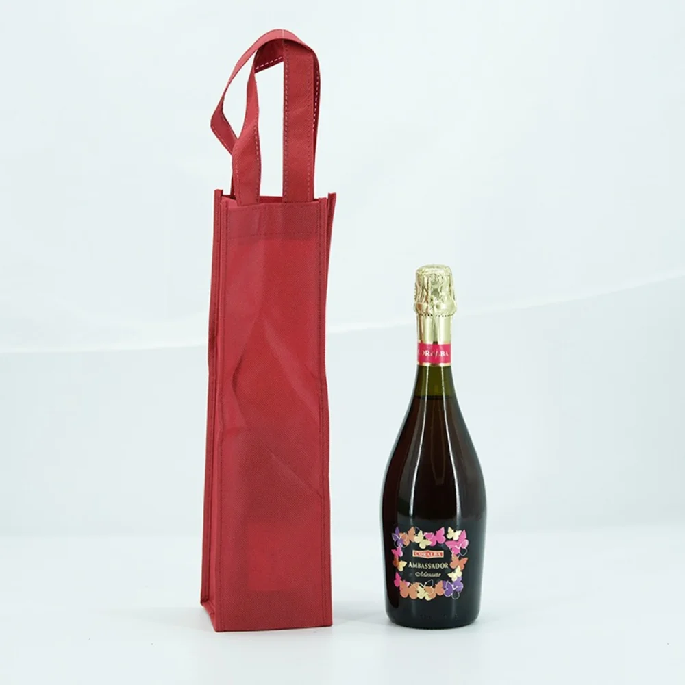 Cheapest reusable Non Woven gift wine tote bags for One Bottle wine - WB-1904 - Detail